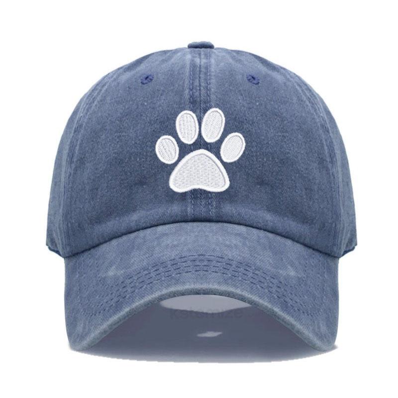 Dog Paw Vintage Washed Cotton High Quality Embroidery Dad Hat  For Men Women Baseball Cap golf caps Snapback Cap Dropshipping