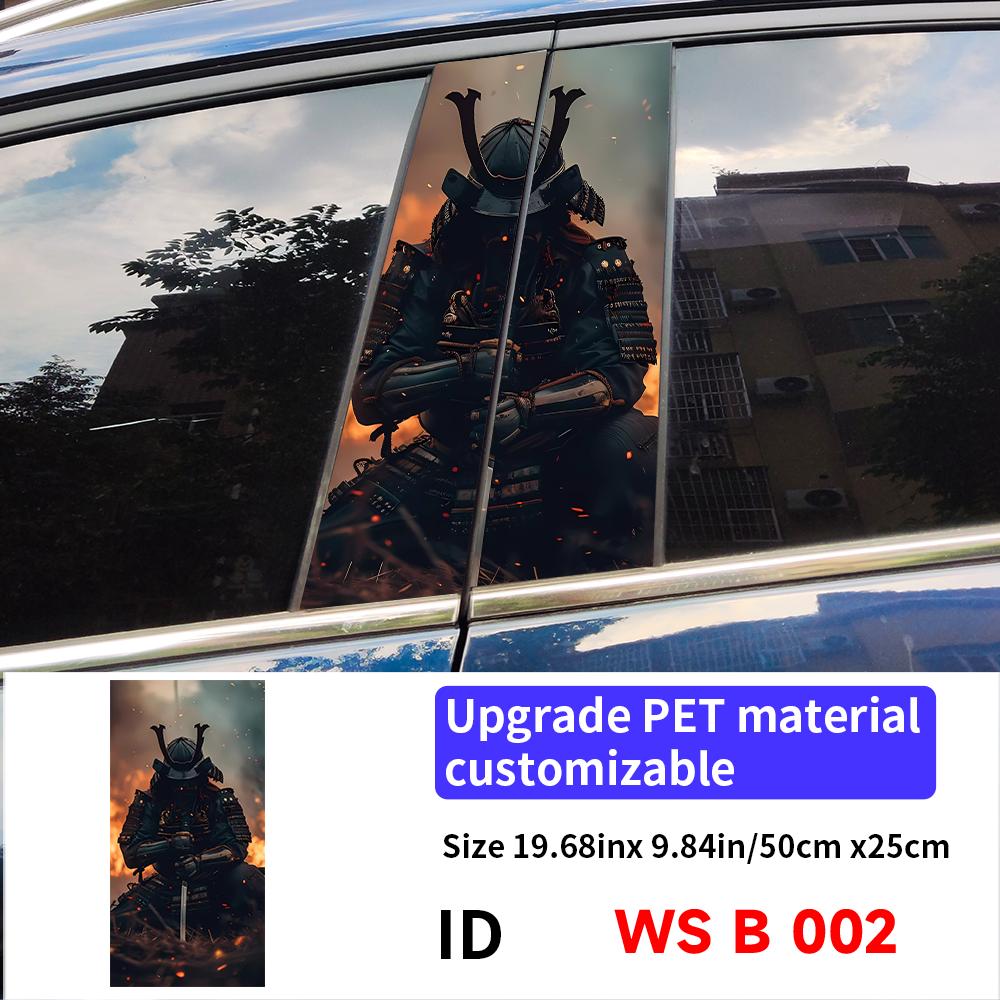 Samurai Car Stickers Waterproof Auto B Pillar Decor Cover Scratches Durable Car Doors Pillar Vinyl Decals Vehicle Decors
