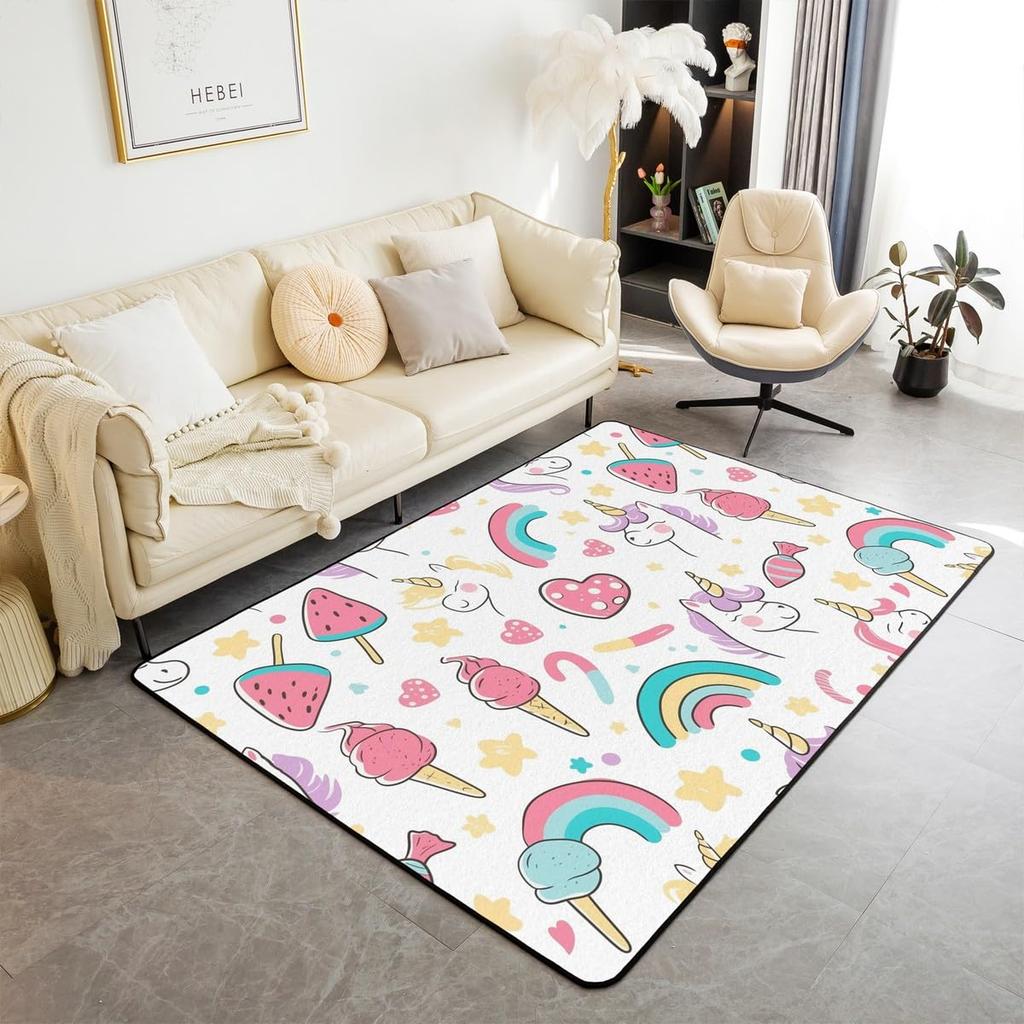Erosebridal Fish Hunting Area Rug 3x5,Vintage American Flag Non Slip Indoor Floor Mat,Fishing Rod Bass Fishing Carpet for Dining Room Under