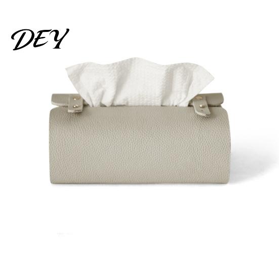 Portable Tissue Storage Bag Faux Leather Box, Minimalist Napkin Holder for Living Office Desk Case Room Desk, Decorative Dispenser Cover Facial