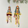 1/3Pcs Christmas Pendant with Golden Bells Colorful Rope Hand-Woven Christmas Tree Shape Seasonal Pendant Holiday Decoration