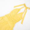 J26DS080 European & American Women's V-neck Tie-up Slit Dress - Spring/Summer Collection