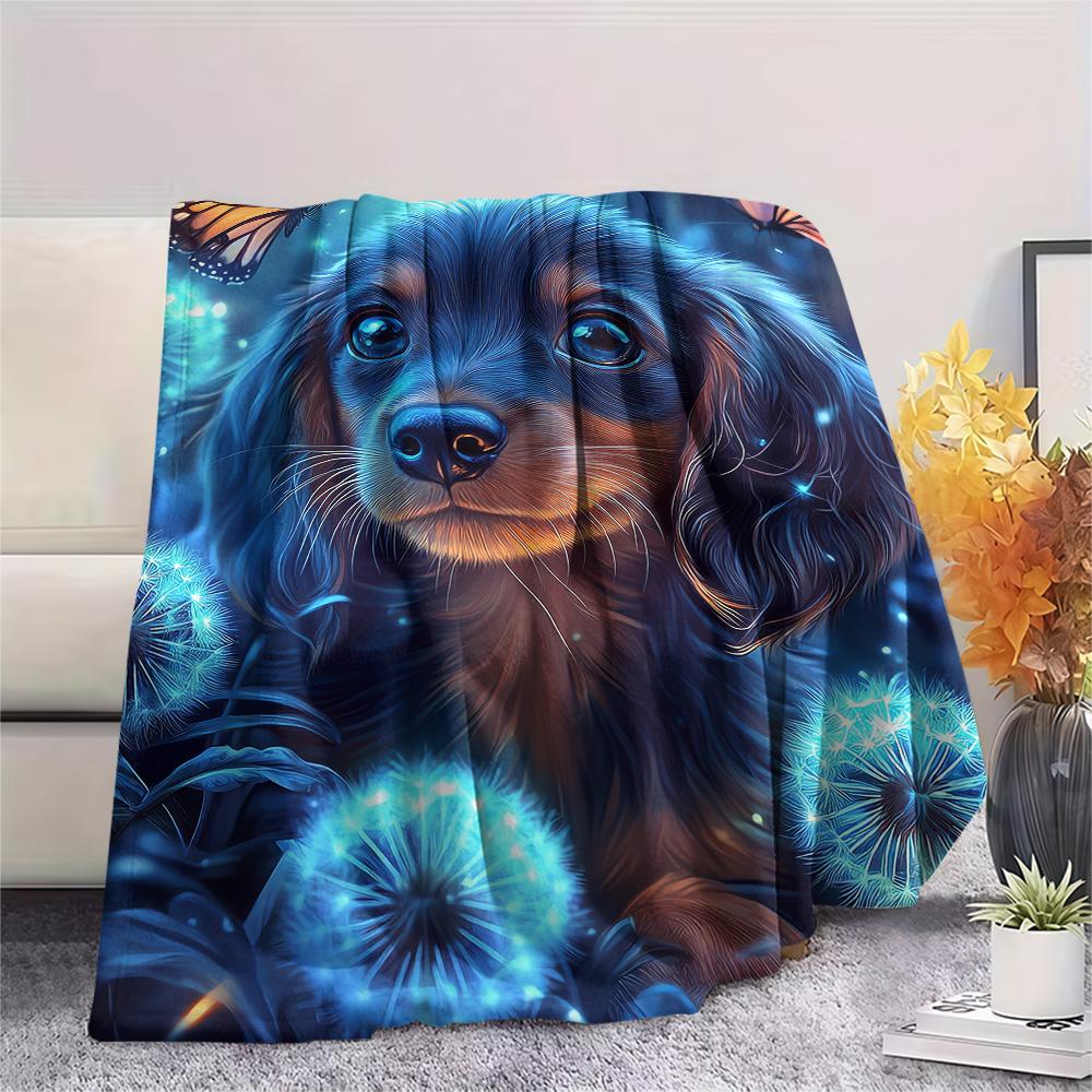 Dog Print Flannel Blanket, High quality Comfortable for All Seasons, Home Decor, Warmth and Comfort, Perfect for Christmas Gifts