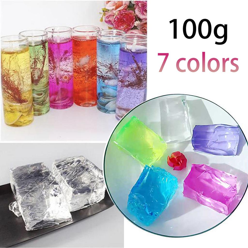 100G 7Colors Jelly Wax DIY Handmade Scented Candle Making Supplies Material Colorful Kneading Le Transparent Wax Raw Crystal Wax