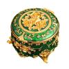 Retro Metal Enamel Jewelry Holder Elegant Desktop Decorative Box With Spacious Interior For Gemstones Storage
