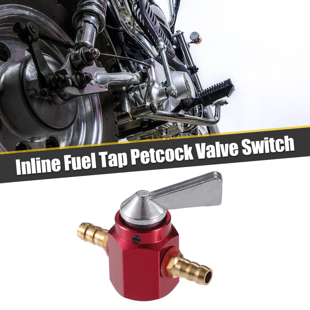 X AUTOHAUX Gas Inline On-Off Fuel Tap Pet Cock Valve Switch 6mm for Motorcycle