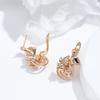 Luxury Glossy Geometric Women'S  Gold Color Earrings Vintage Flower Dangle Earrings Fashion Fine Minimalist Jewelry