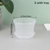 1Pc Transparent Round Orchid Pot With/Without Tray Root Control Plastic Orchid Pots With Holes Breathable Plant Growth Container