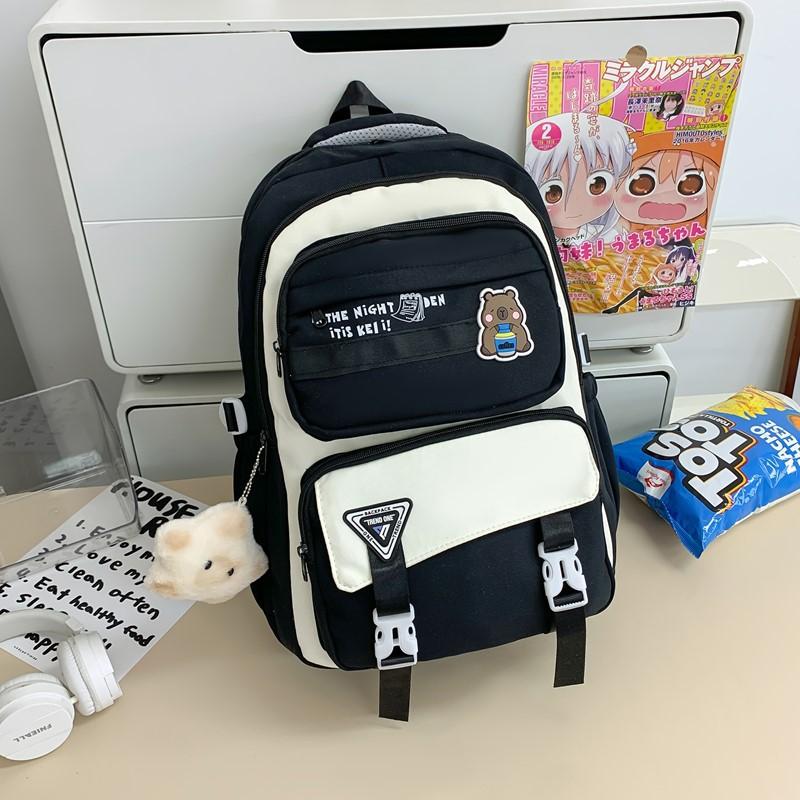 New schoolbag for men and women, junior high school students, high value, casual and dirt-resistant students, large-capacity backpack for women