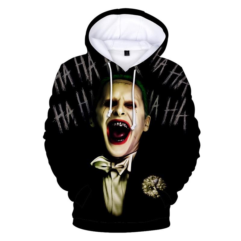 Haha Funny Halloween Joker Men Women 3d Sweatshirt Hoodies Hip Hop Dress Tops