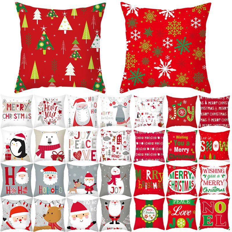 Festive Santa Claus Christmas Cushion Cover With Super Soft Peach Skin Velvet For Home Decor