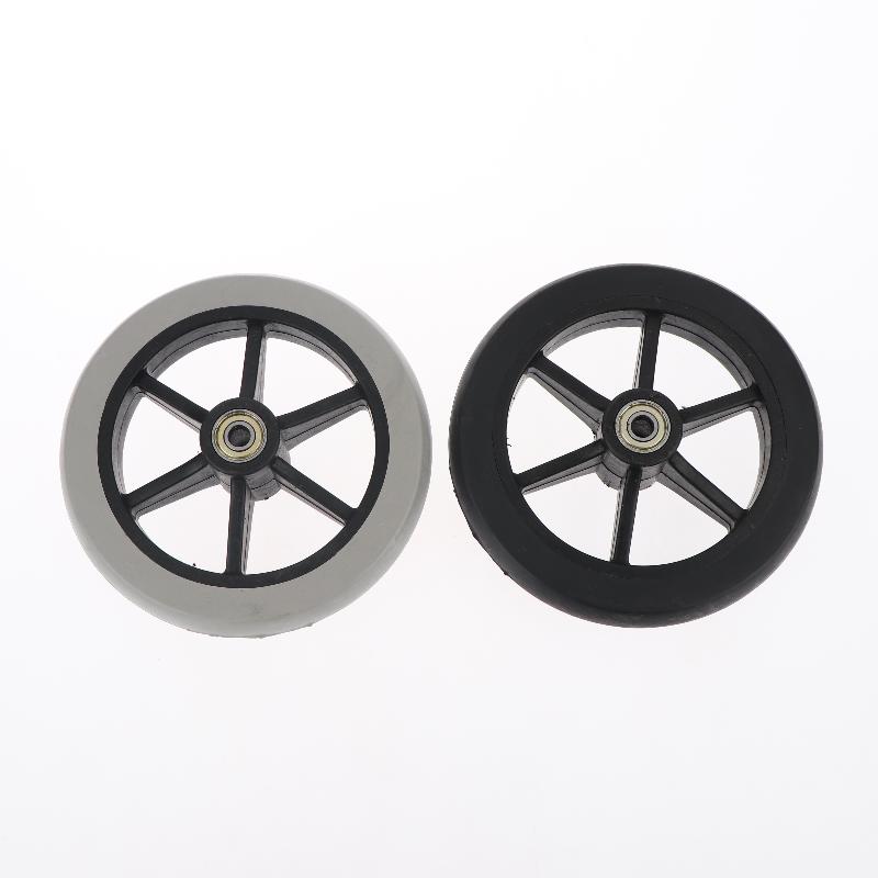 6 Inch Rubber Wheels Smooth Flexible Heavy Duty Wheelchair Front Castor Solid Shopping Cart Wheel Wheelchair Replacement