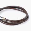 Jbans Classic Full Grain Leather String 439Br Blue Marble Ring 1137 Bracelet Set (C2403-Se372_Br)