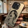 Ink Sketch of Woman Hard Phone Case for Iphone 16 15 14 13 12 11 Pro Max Mini Shockproof Anti-Scratch Protective Cover