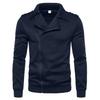 Mens Lapel Collar Motorcycle Jacket, Asymmetric Zipper Long Sleeve Casual Outerwear for Daily Wear
