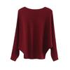 Blostirno Dolman Knit Ribbed Loose Long Cotton Soft and Stylish Women's Sweater, Knit, Fit, Sleeve, Top, (JP0089-W)