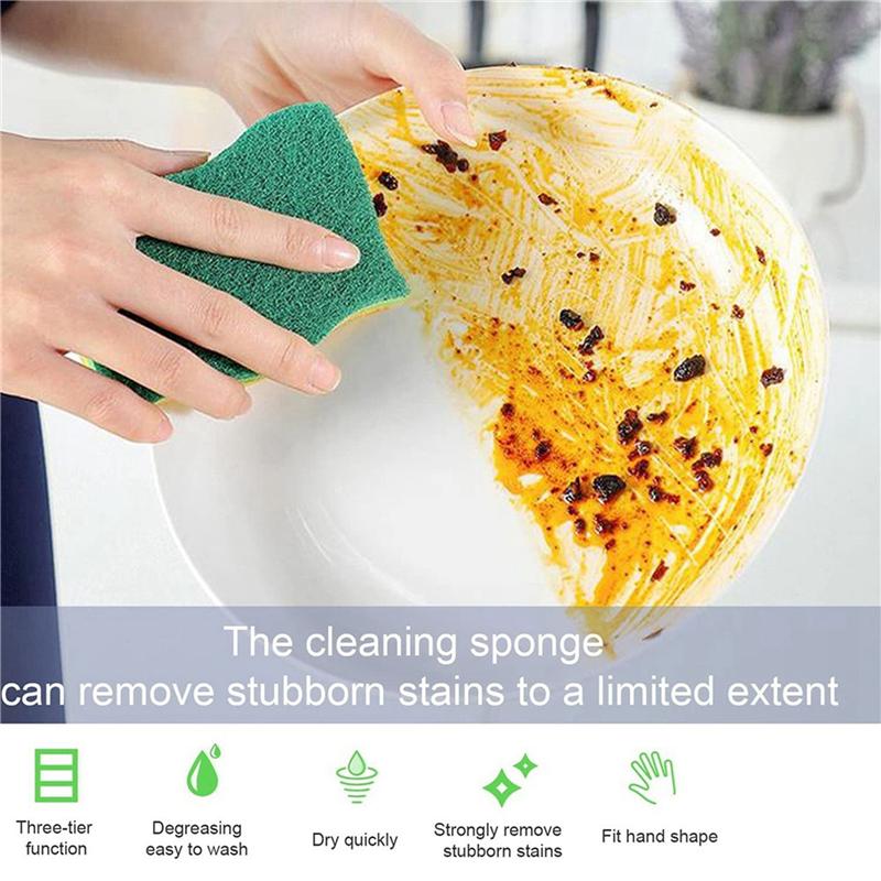 ABBY-Non-Scratch Cellulose Household Kitchen Sponges, Dishes Sponge 15 Packages ,Multi-Use Dish Scrubber Sponge For Household
