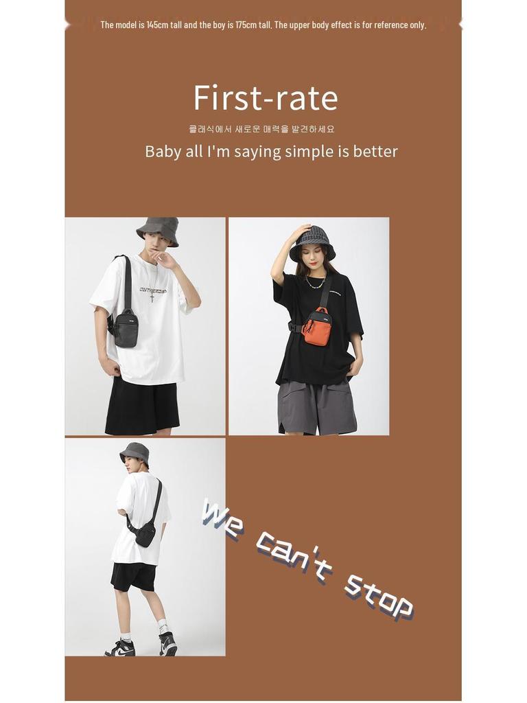 Men's Nylon Color Block Motorcycle Crossbody Bag - Trendy Japanese & Korean Casual Sports Style