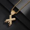TEMU Hot Selling Fashion Versatile Crown Copper Set with Zircon, 26 English Letter Pendant Necklace, Unisex, Small Market