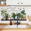 Green Plants, Potted Butterflies and English Slogans, Wall Stickers for Study and Living Room Decoration