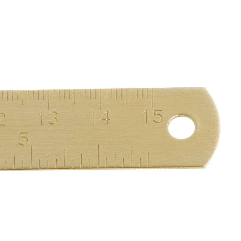 Outdoor Brass Ruler Bookmark Double Scale Cm&Inch Digital For Traveler Notebook
