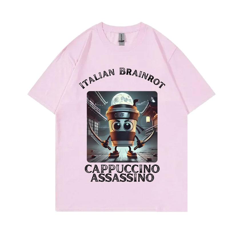 Italian Brainrot Cappuccino Assasino Funny Meme Tshirt Men Women Casual Joke Humor  T-shirt Unisex Vintage Oversized T Shirts