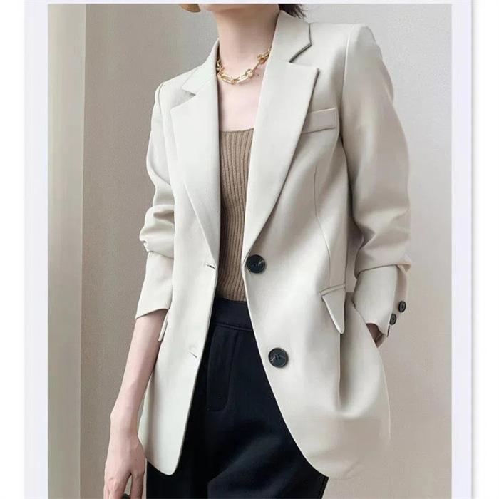 Blazer Donna Primavera Autunno Elegante Moda Lady Lavoro Business Giacca con Revers
