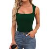 European & American Street Style Square Neck Slim Tank Top - Women's Fashion Base Layer 2025