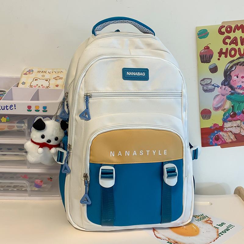 School Bag Elementary School Girl College Student Junior High School Student High School Student Contrast Color Boy Backpack Backpack