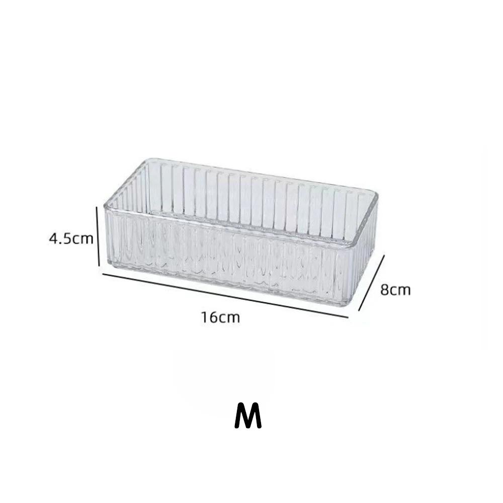 7PCS Desk Drawer Organizers Set Fashion Bathroom Women Makeup Storage Box Jewelry Case Transparent Plastic Office Kitchen Gadget