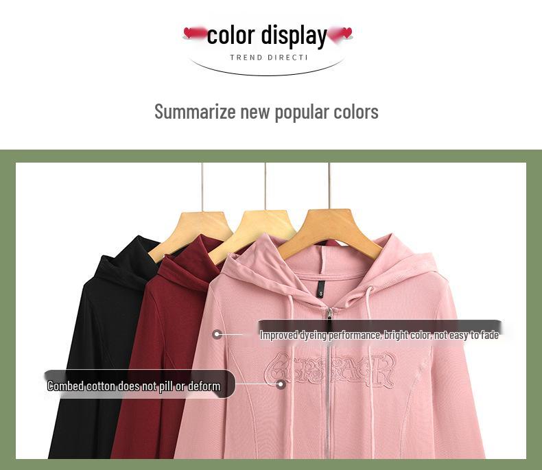 Women's 2025 Slim-Fit Hooded Long-Sleeve T-Shirt: Spring/Autumn Lightweight Short Jacket Top