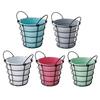 Storage Bucket with Iron Frame Hanging Planter Basket Balcony Flower Pot Hanger Home Decoration Vase with Handle for Living Room Courtyard