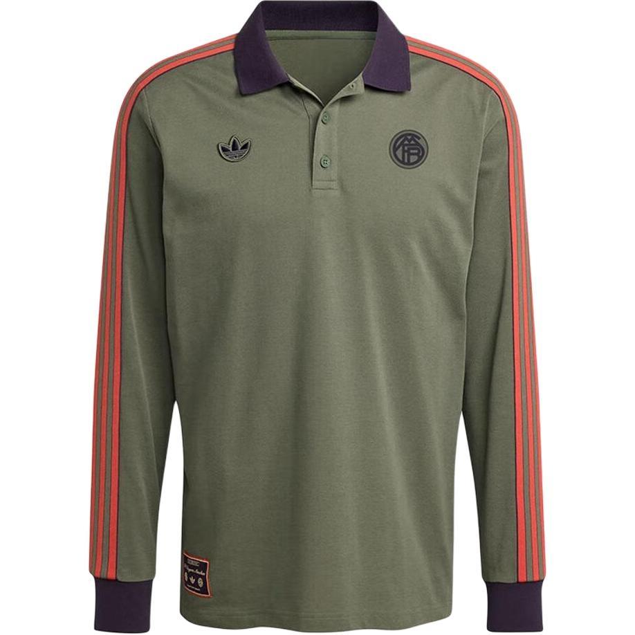 adidas FC Bayern Terrace Icon Long Sleeve Polo Shirt Base Green Men s JN0253 XL
