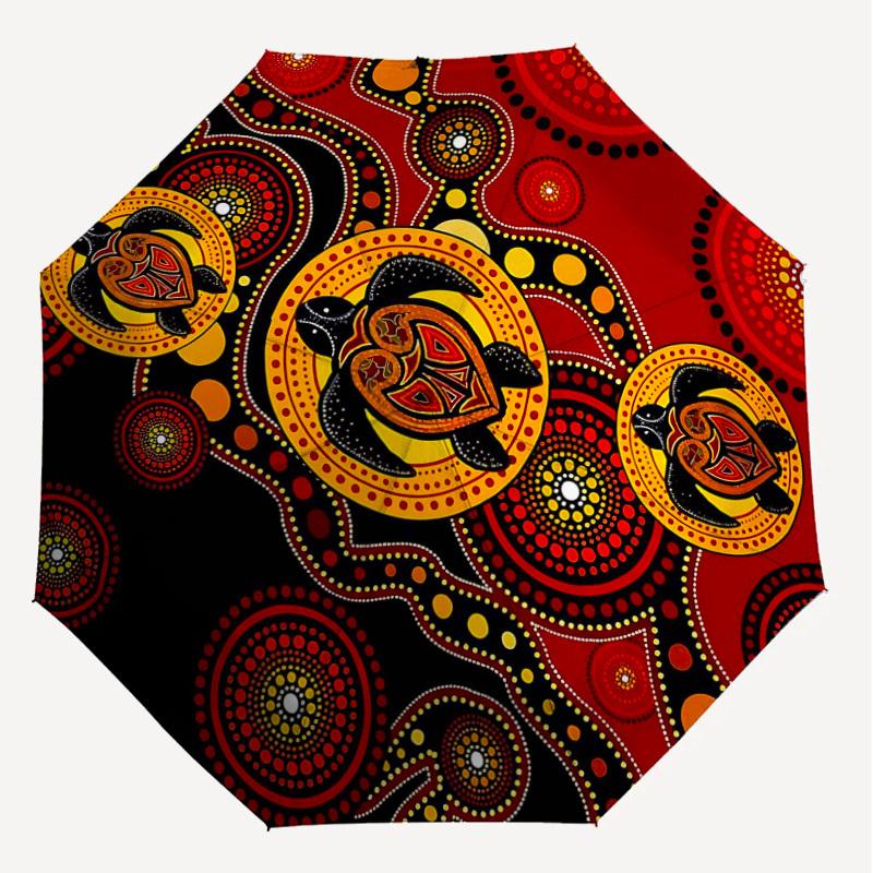 1PC Turtle Dot_Painting Umbrella-8-Rib Reinforced, Automatic Open, Lightweight & Durable, Fashion Accessory for Outdoor, H0403