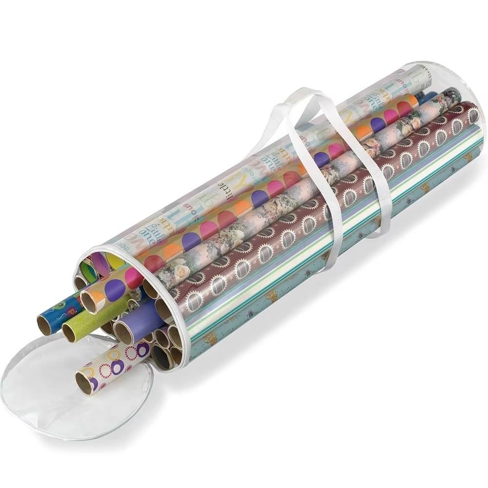 Przezroczysta torba do pakowania prezentów z uchwytem, przechowywanie pod łóżkiem, nowa torba do przechowywania papieru do pakowania