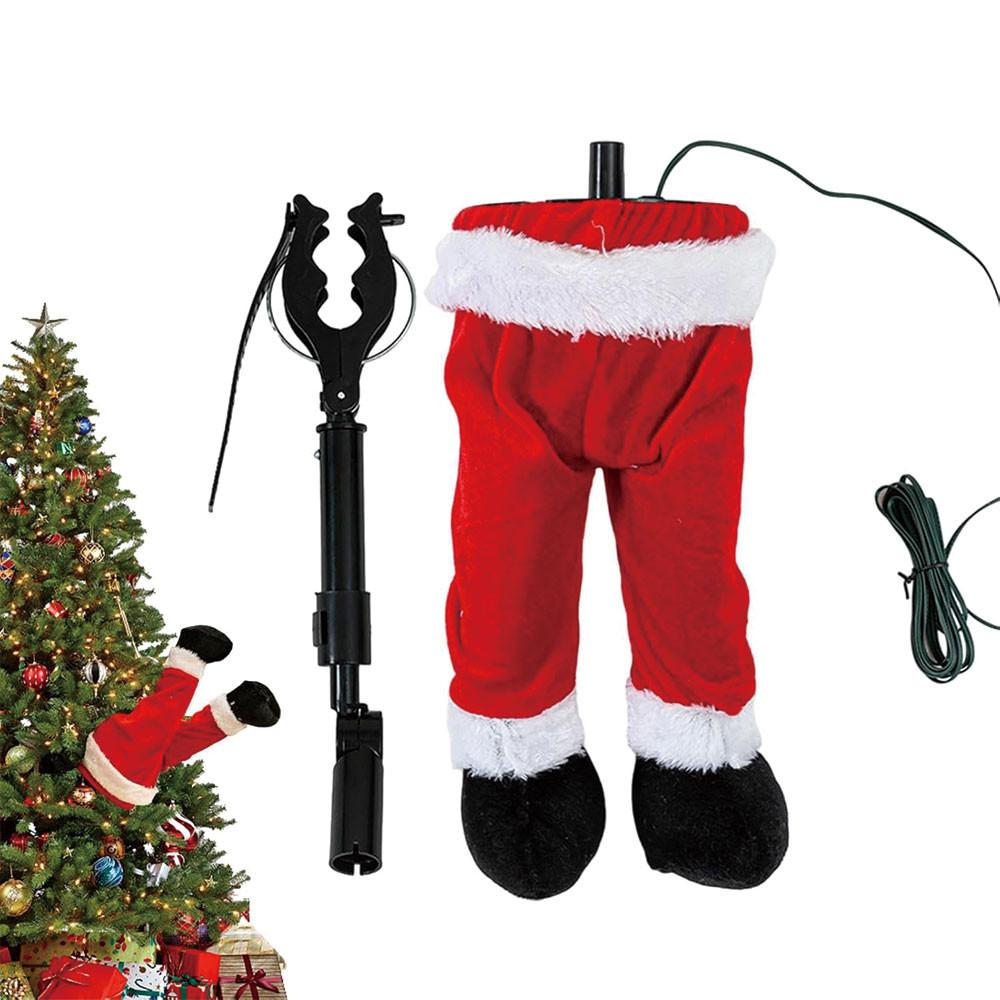Christmas Leg Tree Decoration, Christmas Tree Decoration Plush Leg Sticky Christmas Tree Top Decoration, Christmas Decoration Party Home Decoration
