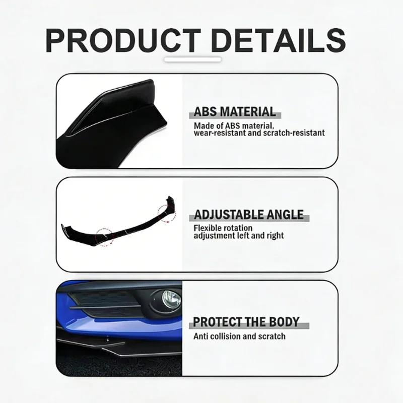 5Pcs ABS Material Universal Car Front Bumper Separator Bumper Lip Body Kit Duck Lip Separator For Subaru BRZ Car Accessories