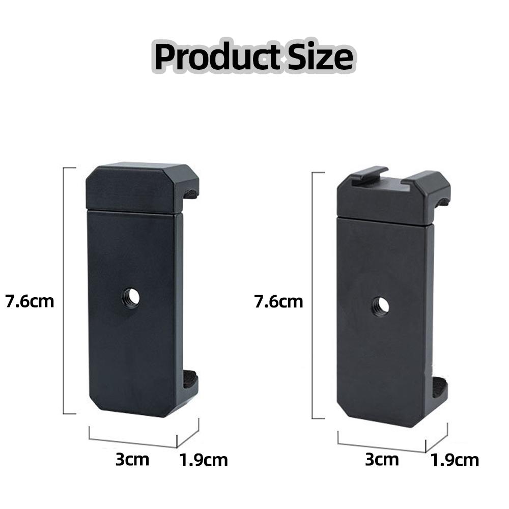 Aluminum Alloy Phone Clip Tripod Mount Metal Clamp Mobile Phone Holder Cell Phone Adapter With 1/4'' Screw Hole For Smartphones