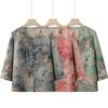 Elderly Women's Round Neck Floral Summer Top