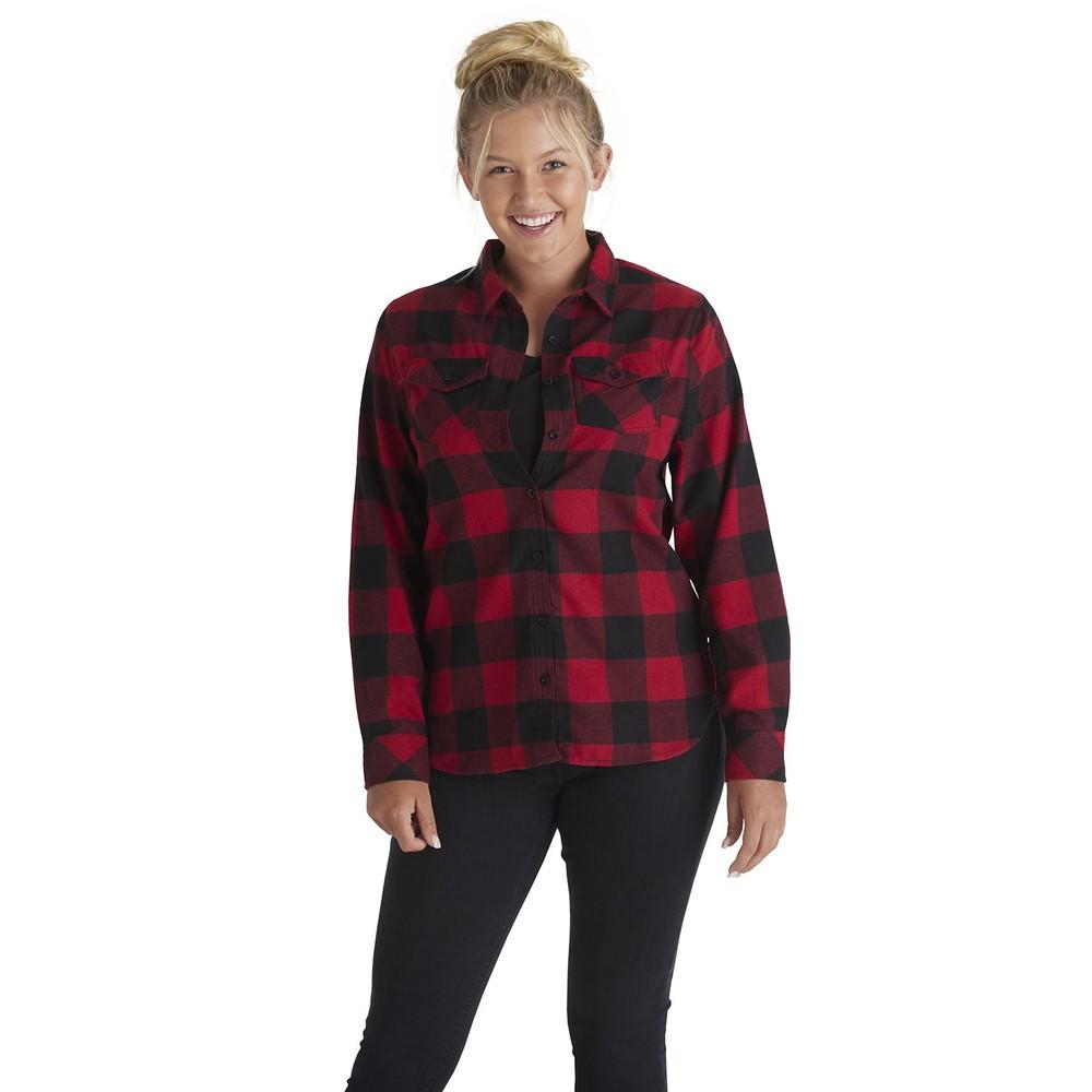 Burnside Womens/Ladies Plaid Flannel Woven Shirt