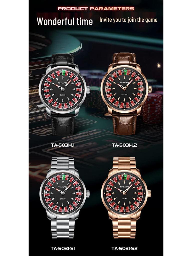 Orologio al Quarzo Impermeabile da Uomo, Tendenza Moda Luminoso, con Cinturino in Pelle
