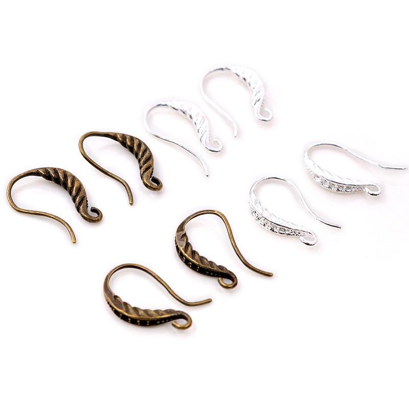 10pcs 3-Styles High Quality Classic Bronze Gold Silver Plated Brass French Earring Hooks Wire Settings Base Settings Whole Sale