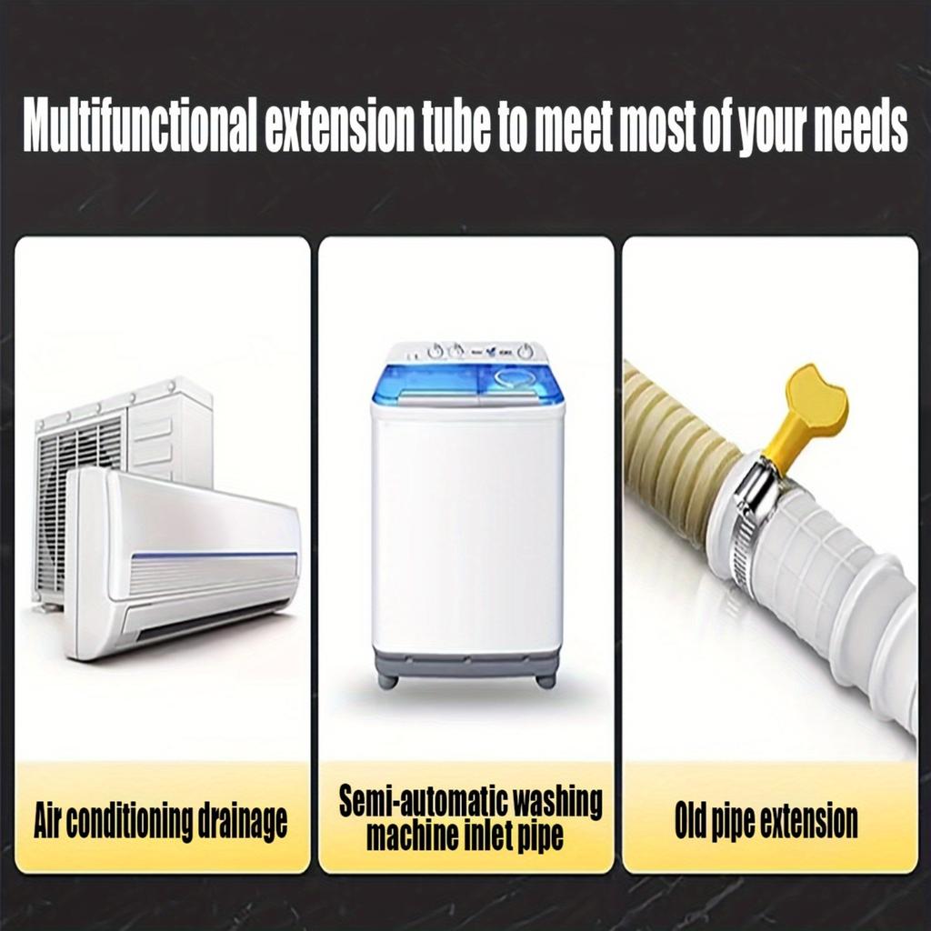 Multifunktionellt förlängningsrör för kran med klämma, Enkel installation, Sammanlåsande huvud- och svansdesign, Plastmaterial för trädgård, badrum, kök