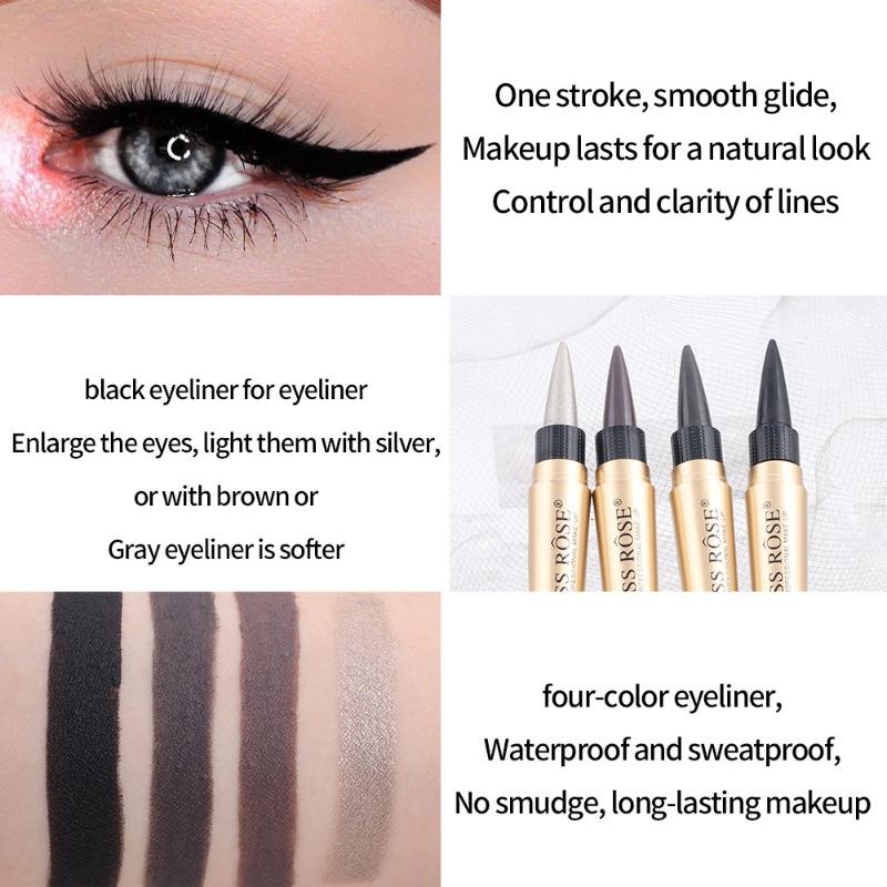 Cool Black Intense Eyeliner Color Eyeliner Waterproof Long-Lasting Makeup Holding Non-Smudge Eyeliner Pencil