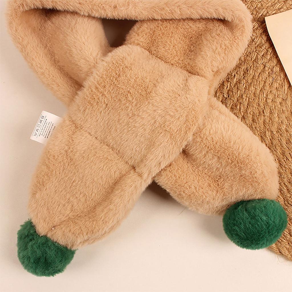 Eșarfă de catifea pentru copii cu desene animate drăguță eșarfă de căprioară în stil de Crăciun