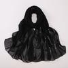 Chiffon Long Scarf With Rhinestones Beads Ethnic Headscarf For Women