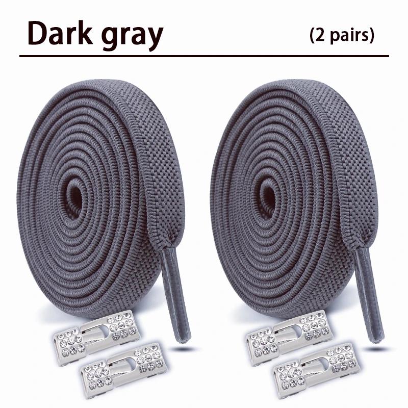 2 Pair Diamond Lock Shoelaces Without Ties Elastic Laces Sneakers No Tie Shoe Laces Kids Adult Wide Shoelace Shoe Accessories