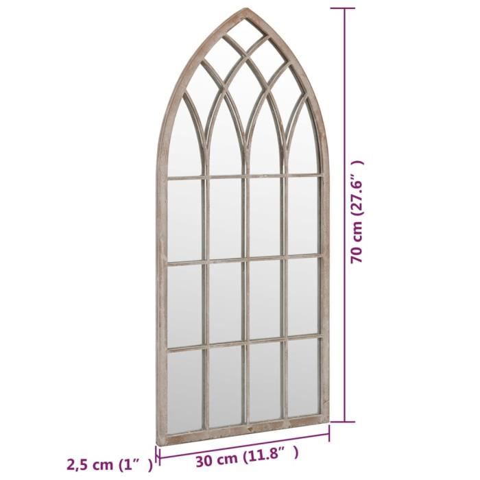 VidaXL Miroir Sable, 70x30 cm Fer pour utilisation à l'intérieur