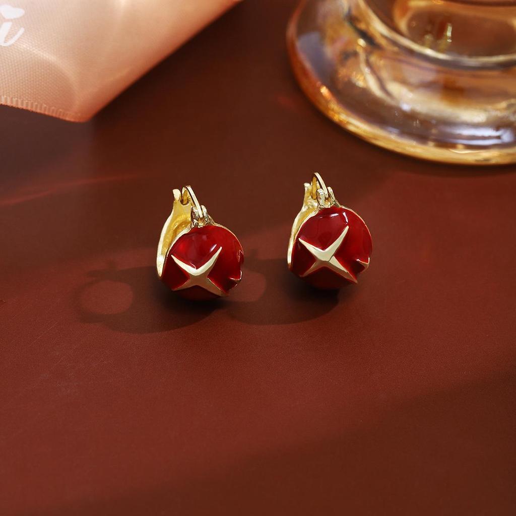 Ankerla Red Bow Heart Earrings: Enhance Skin, Slim Face, Exude Luxury - Perfect for New Year Elegance