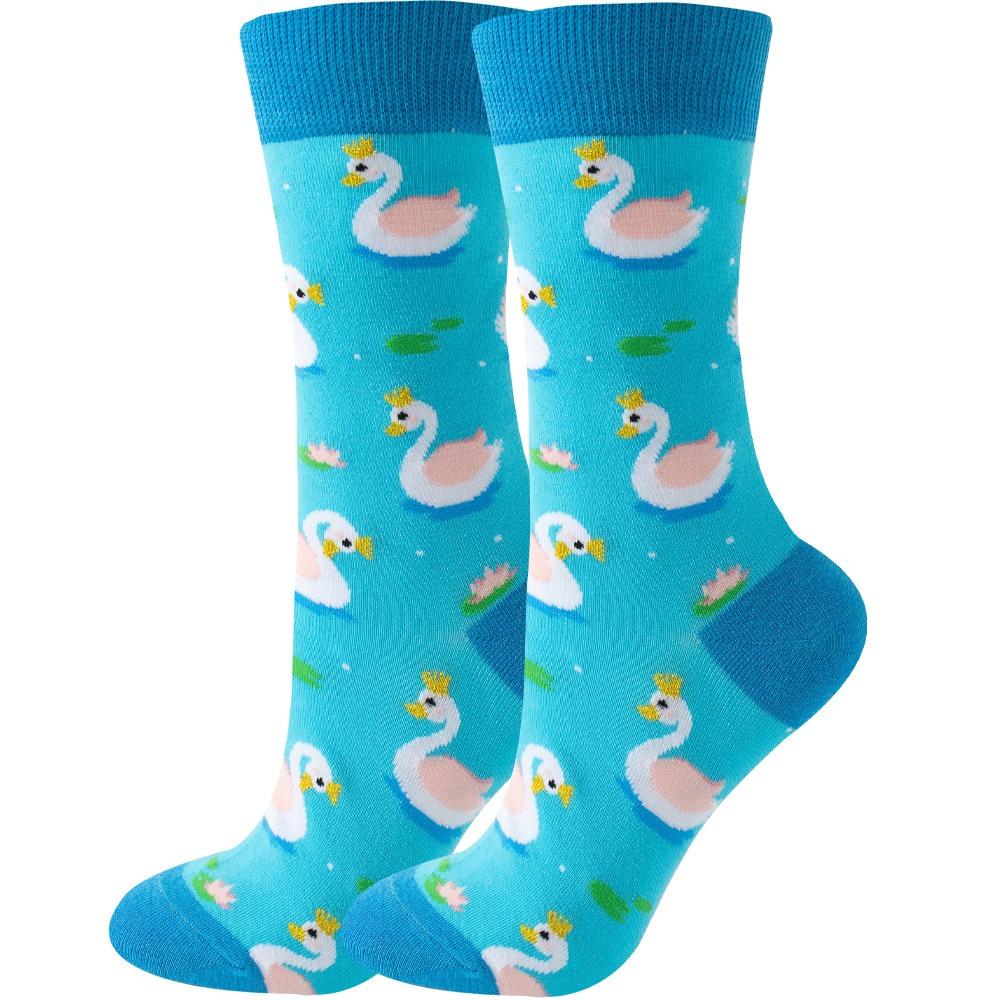 Nové Módní Barevné Vtipné Veselé Ležérní Dámské Ponožky Šaty Harajuku Roztomilé Zvířátko Kreslené Pánské Ponožky